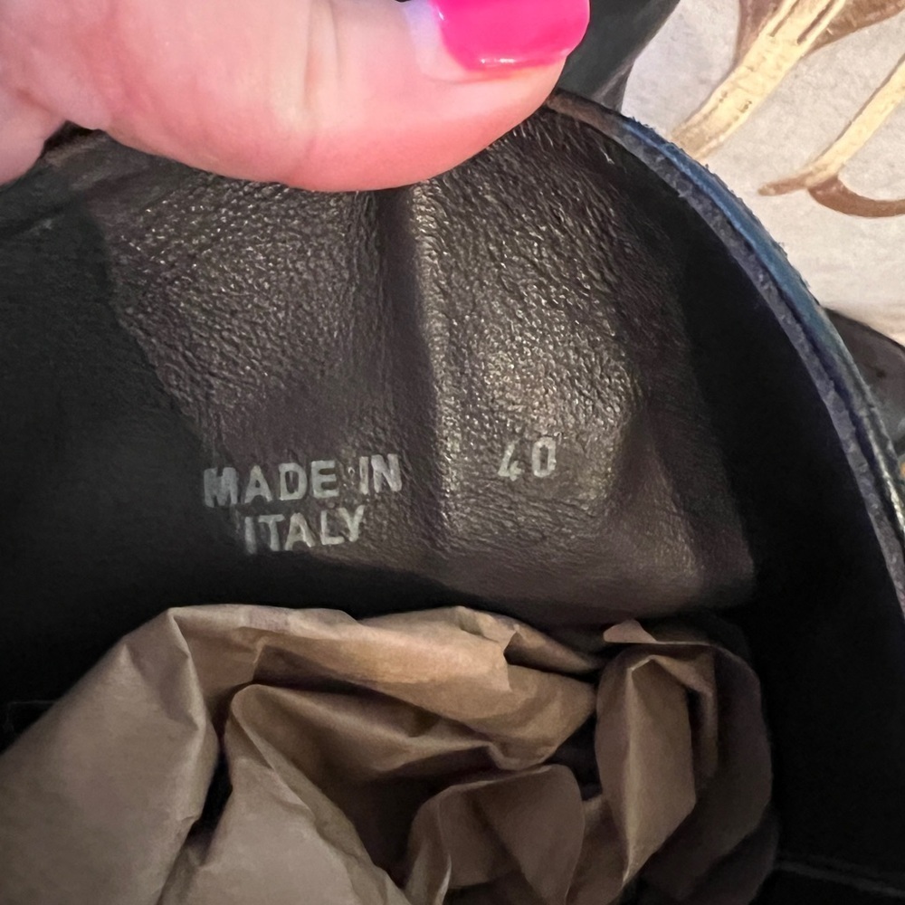 GOLDEN GOOSE Black Leather Boots Motorcycle Cowboy Boots Made in Italy - Picture 9 of 14